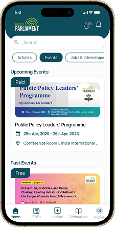 Health Parliament app screen 1