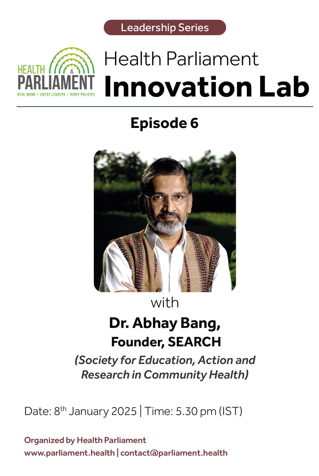 Key Takeaways from the Health Parliament Innovation Lab with Dr. Abhay Bang